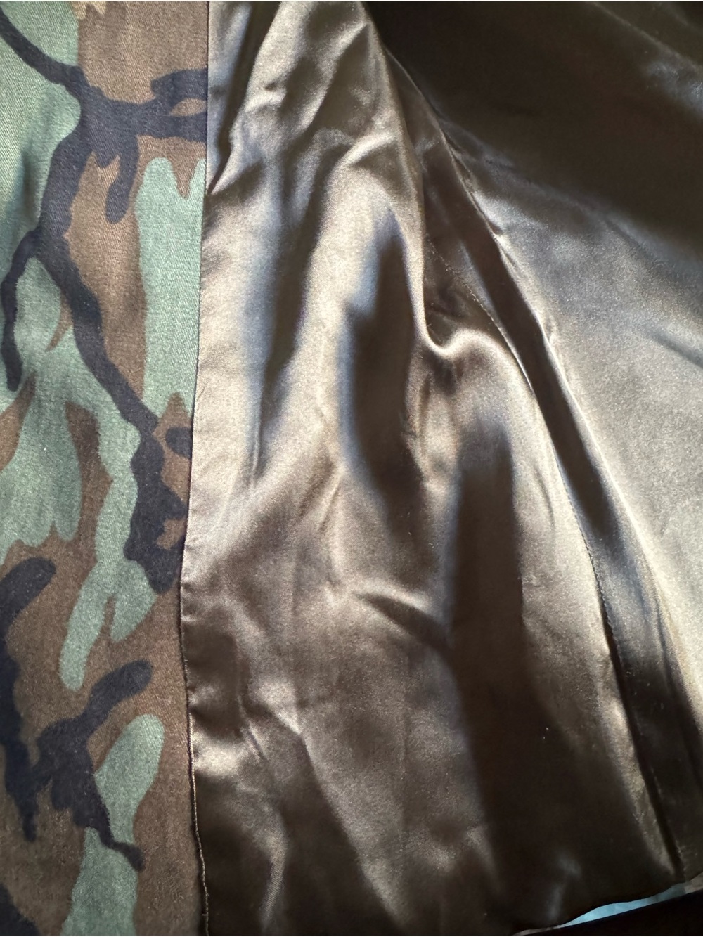 Vintage Esprit Women's Camoflauge Trench Coat in Green, Brown & Black - Picture 7 of 11